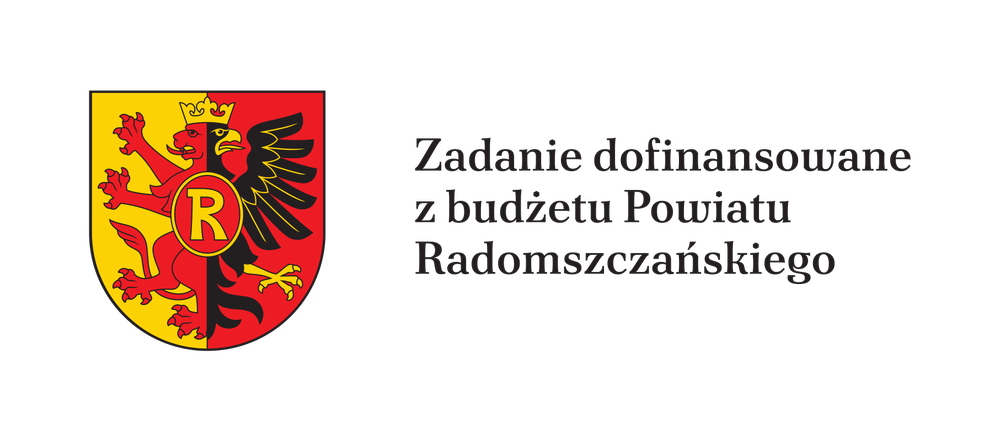 Herb Powiatu Radomszczańskiego. Zadanie dofinansowane z budżetu Powiatu Radomszczańskiego